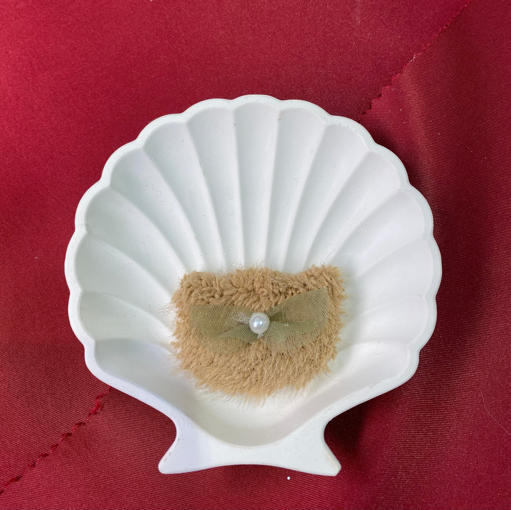 Fuzzy Bow | cute and aesthetic | Olive bow| Pearl| furry brown cat | Cat | soft and fluffy