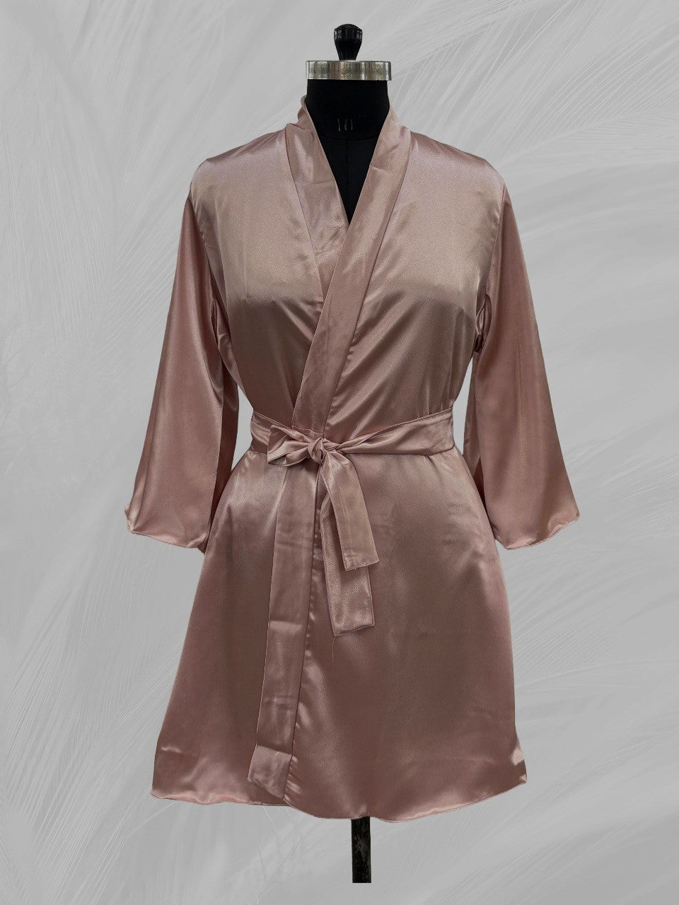 Bridesmaid Satin Robe – Rose Gold| No Print ( plain) | Soft Silky Short Bridesmaid Getting Ready Robe | Wedding Morning & Pre-Ceremony Photography