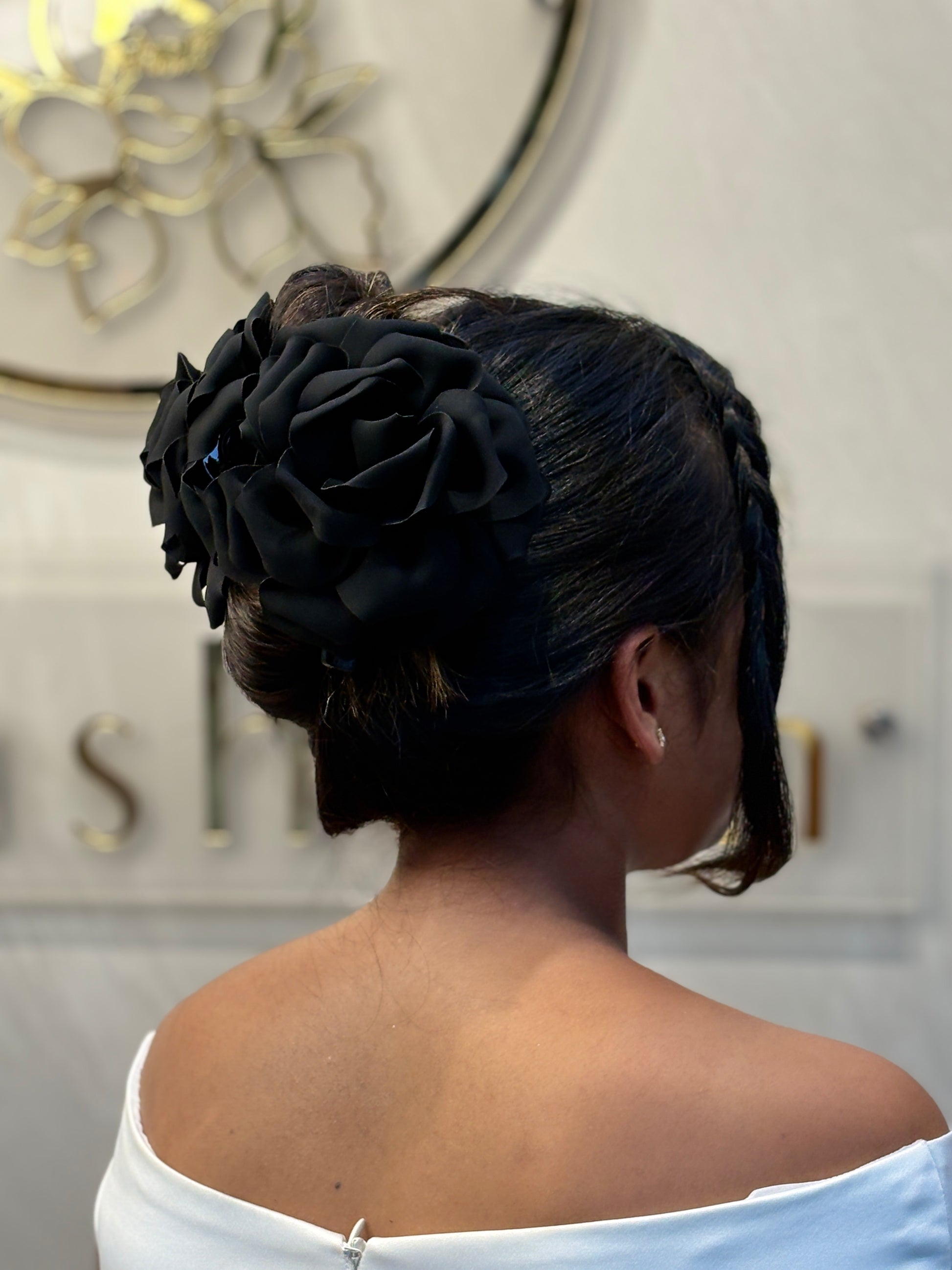 Large Flower Hair Claw Clip for Women | Statement Floral Hair Accessories for Buns and Updos | Available in Beige | Burgundy | Dusty Rose | Blush Pink