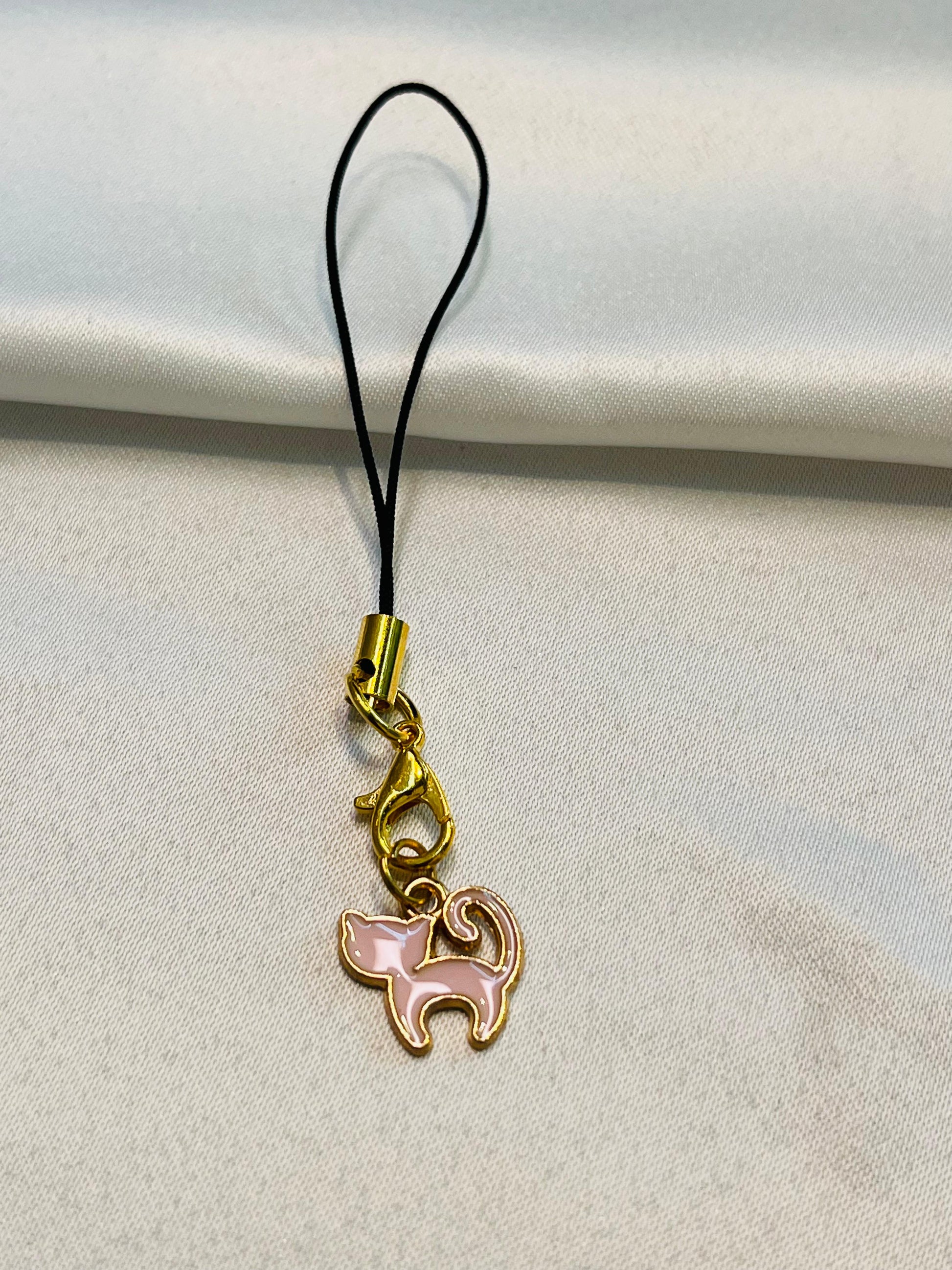 Pastel Paws Charm| Mini Pink Cat Enamel Keychain | Aesthetic Animal Charm for Phone and more