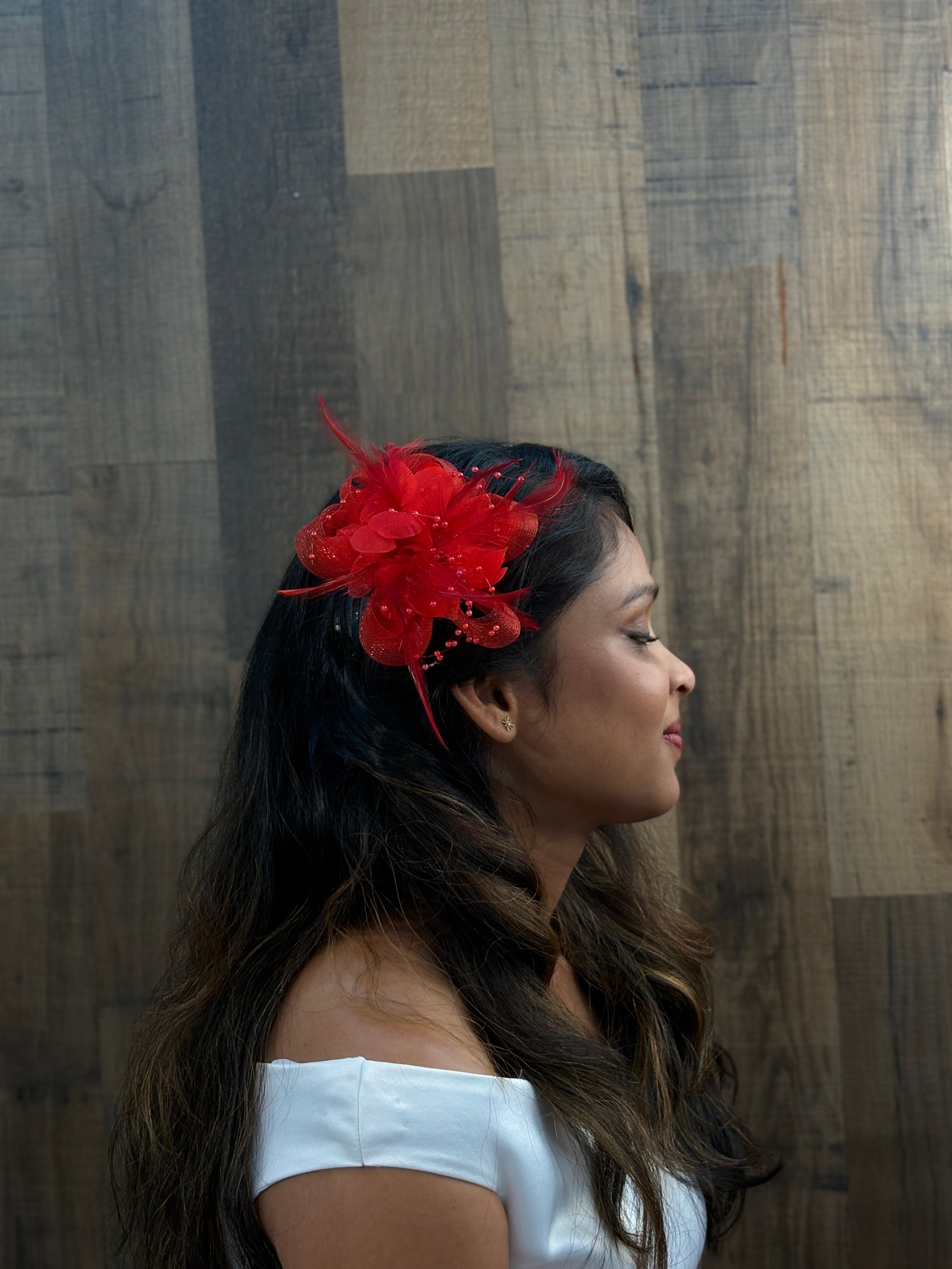 Elegant Fascinator Hat Collection – Teal, White, Cream, Coral, Lavender, Navy Blue, Yellow, Autumn Rust, Noir Allure & Burgundy Bliss | Stylish Feather & Netting Headpieces for Weddings, Cocktail Parties, and Formal Occasions