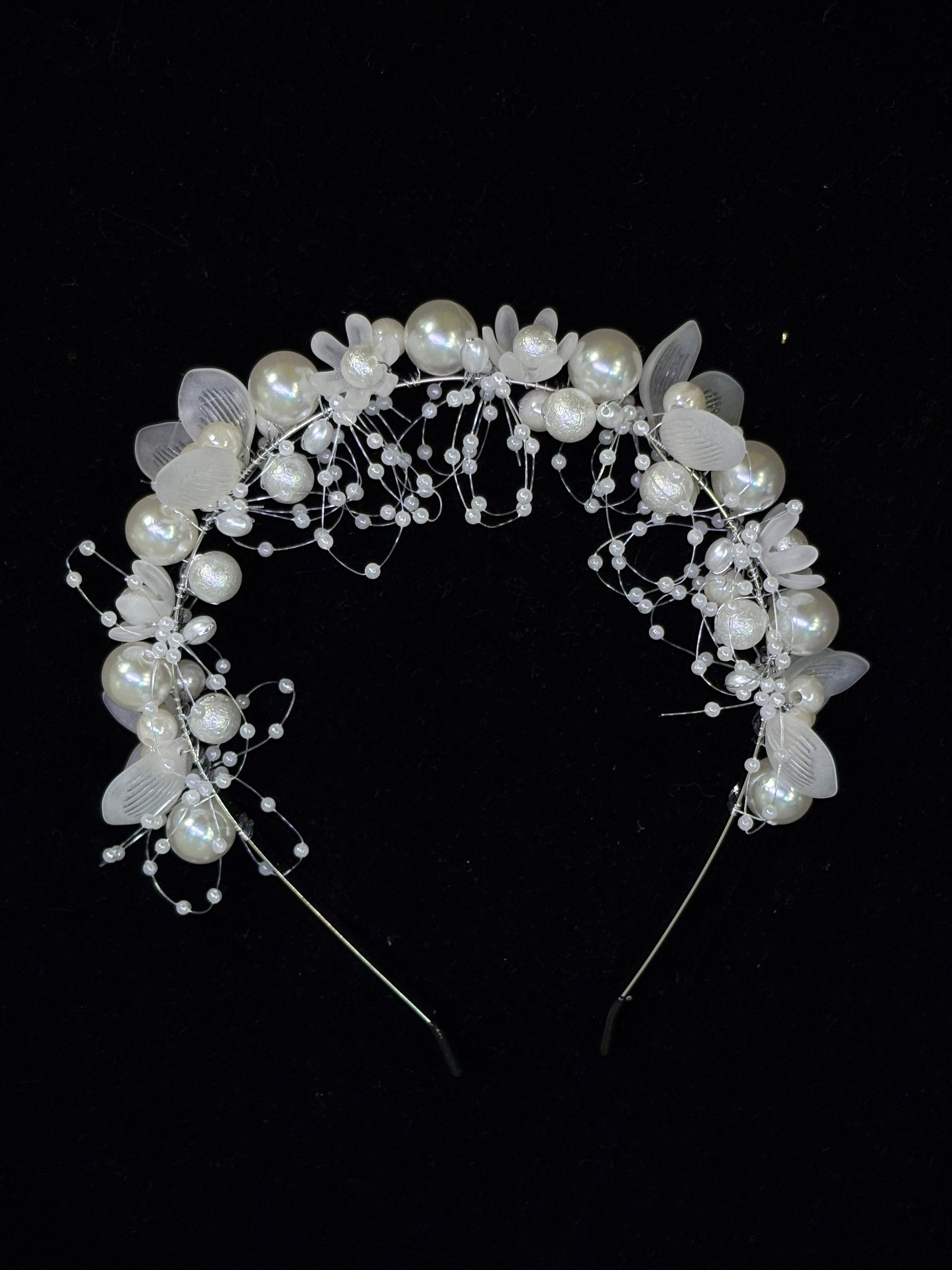 Pearl Bloom Statement Hair Vine – Bold Floral Headpiece | White Pearl & Crystal Bridal Hair Accessory | Elegant Comb for Engagement or Christian Weddings