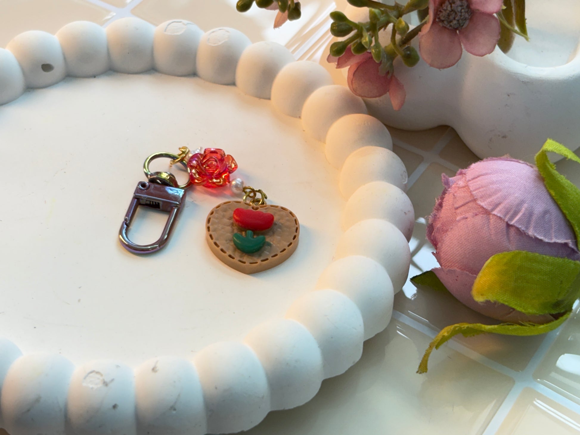 Heart Tart Charm | Handmade Pastry Keychain | Sweet Kawaii Food Bag Accessory