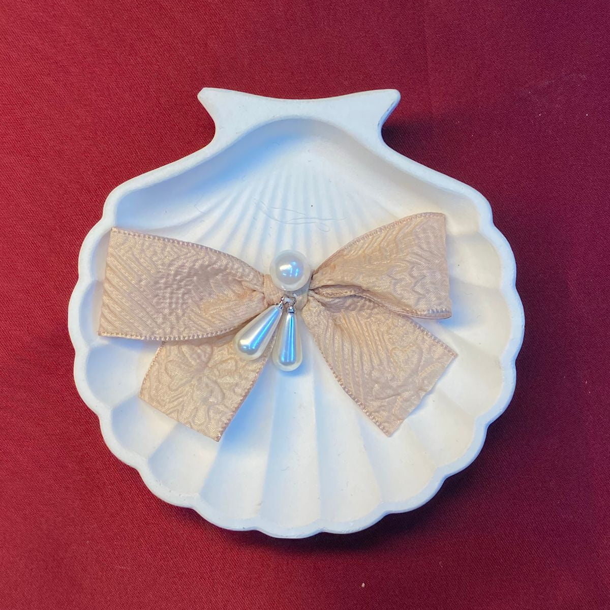 Elegant Champagne Bow with Pearl | Vintage Inspired | Luxe Satin Ribbon | Statement Accessory