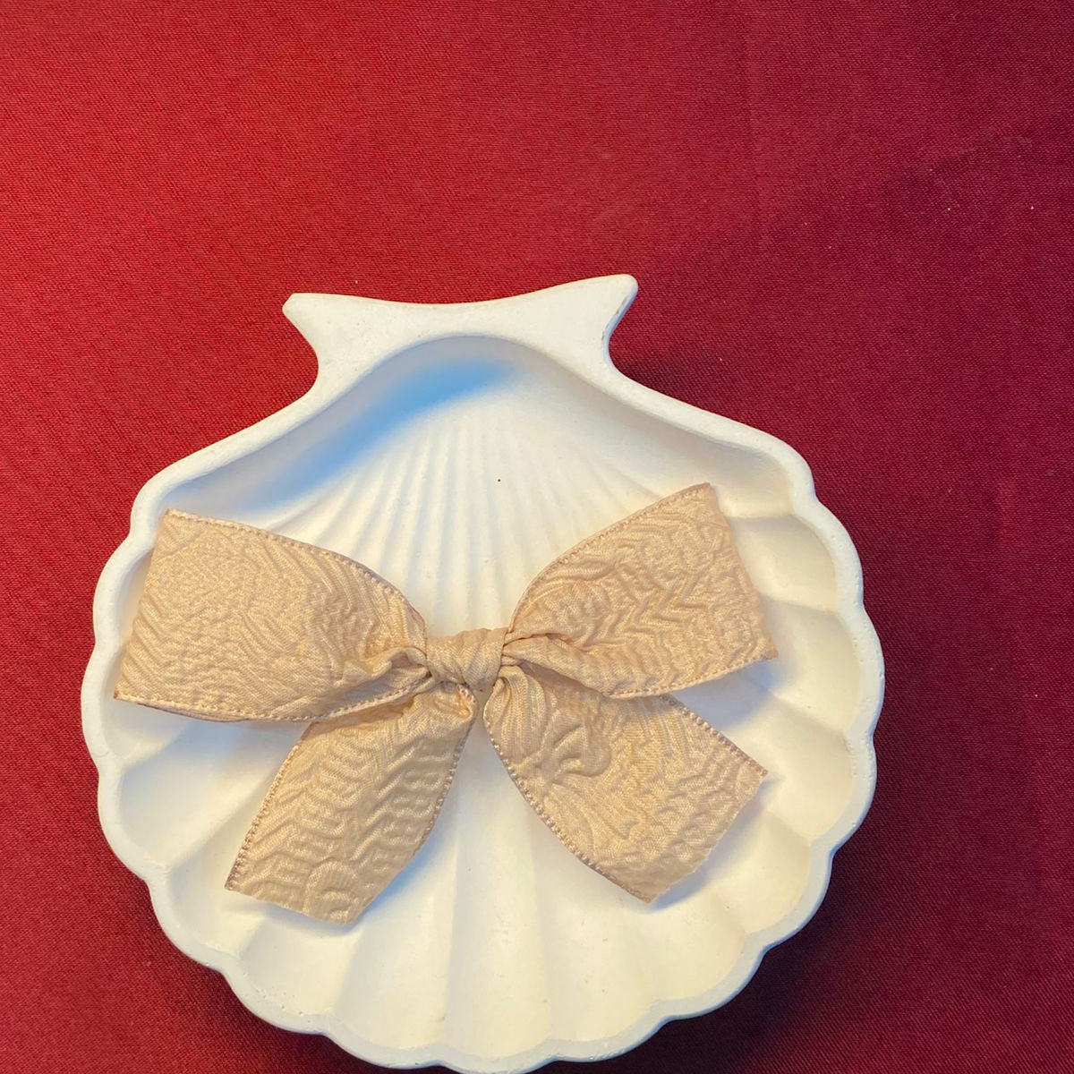 Textured Gold Champagne Ribbon Bow | Elegant Jacquard Look | Classic Neutral Tones | Minimalist Chic Accessory