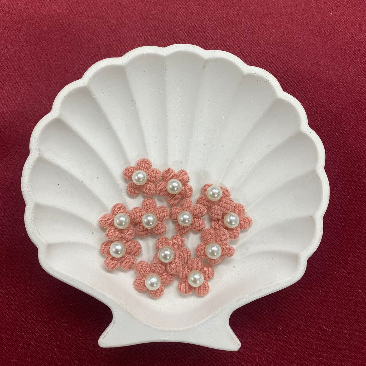 Peach bell flowers patches | bunch of flowers| peach | pearl beads | pearl center | cute and aesthetic patches