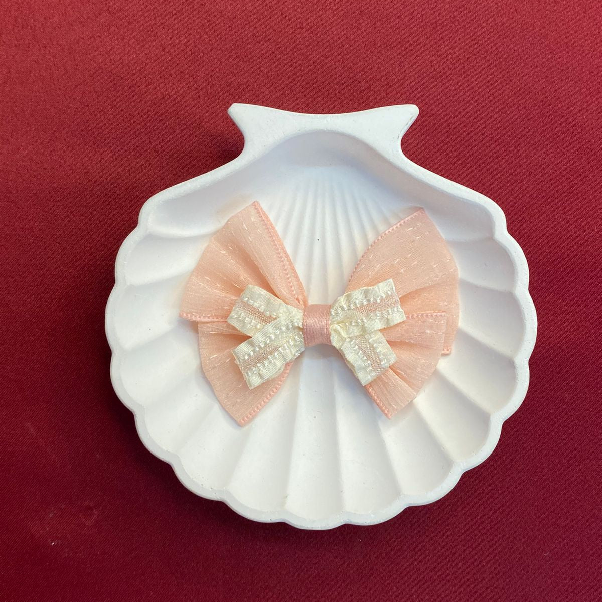 Soft peach bow| ribbon| peach | cute and aesthetic | cottage core | patch | pretty bow