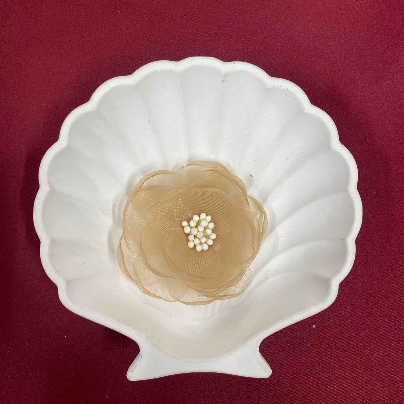 Golden Bloom Tulle Hair Clip | Delicate Sheer Layers | Pearl Center | Soft & Elegant Accessory | Vintage-Inspired Flower | Fairycore Style