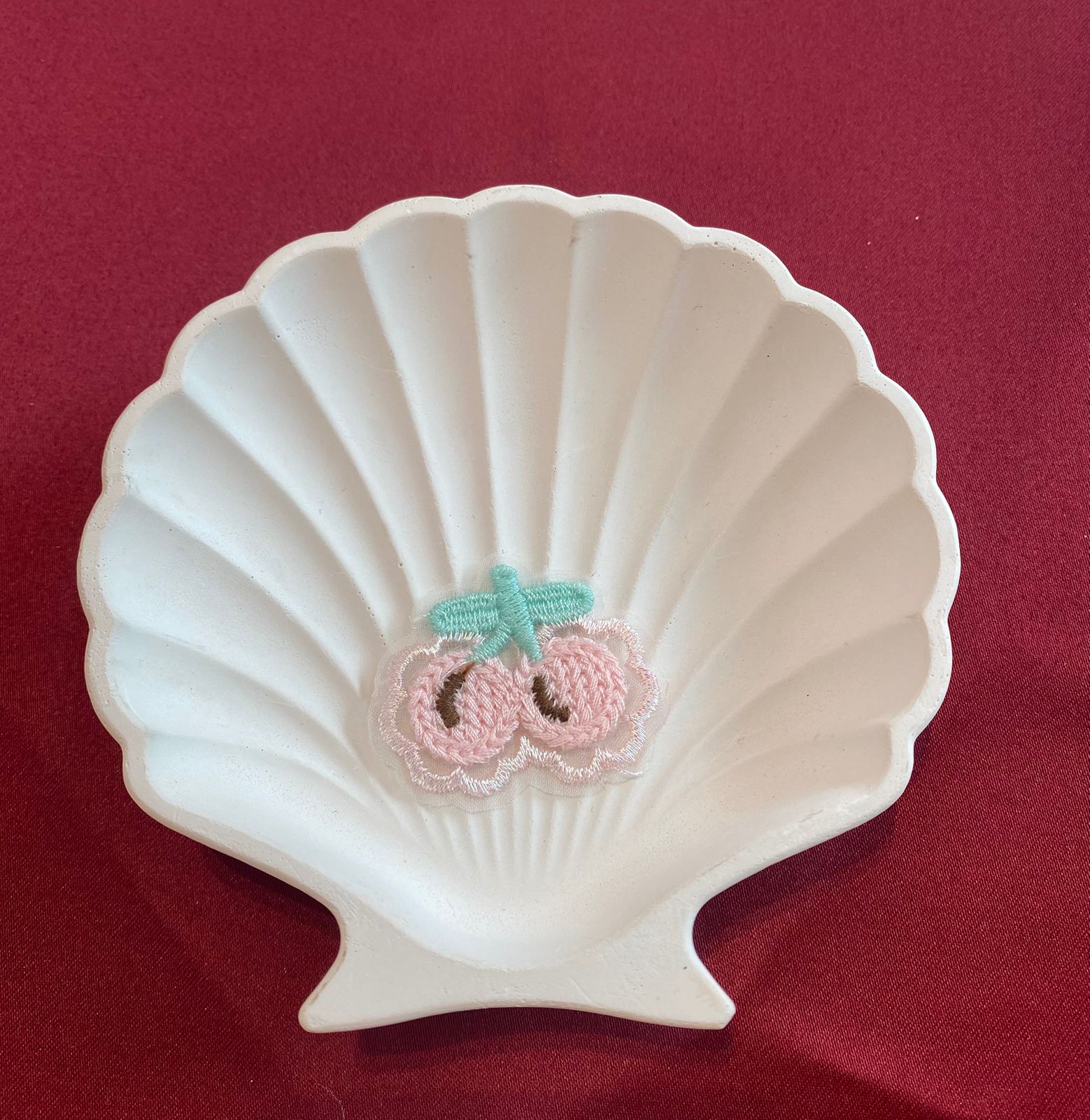 Pink Cherries Patch | Embroidered Double Cherry Motif | Fairycore Fruit Vibe | Blush & Mint Accent| Non-Ironable | Glue/Sew On