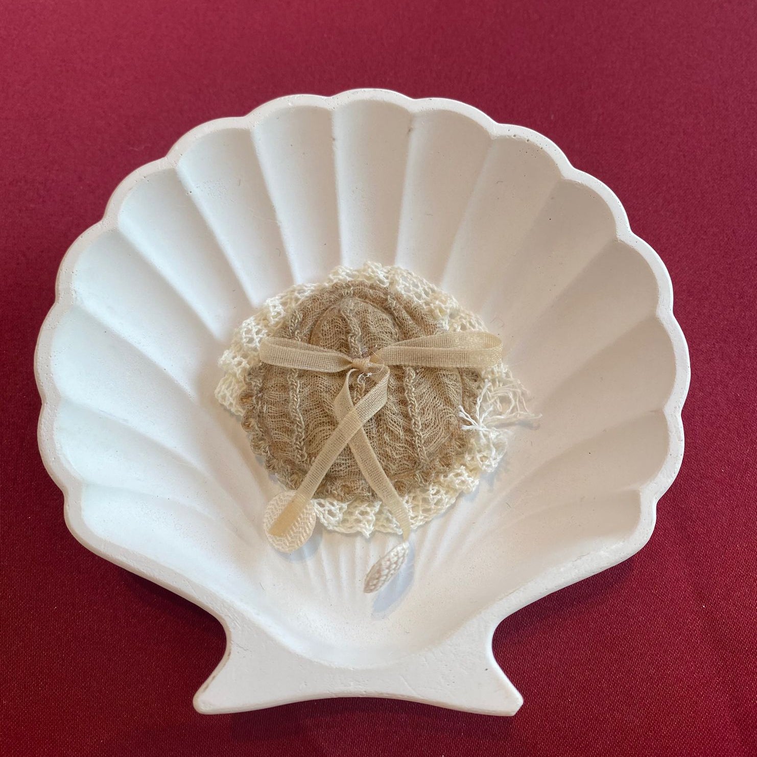 Crocheted cutie patch| cute and aesthetic | brown | lace detail| cute brown ribbon bow | patches