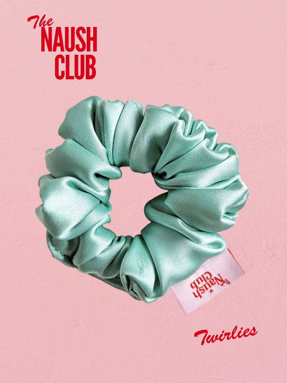 Mint Green Satin Twirlie Scrunchie | Fresh Pastel Hair Tie for Everyday Styling | Cute Aesthetic Hair Accessory for Ponytails & Buns