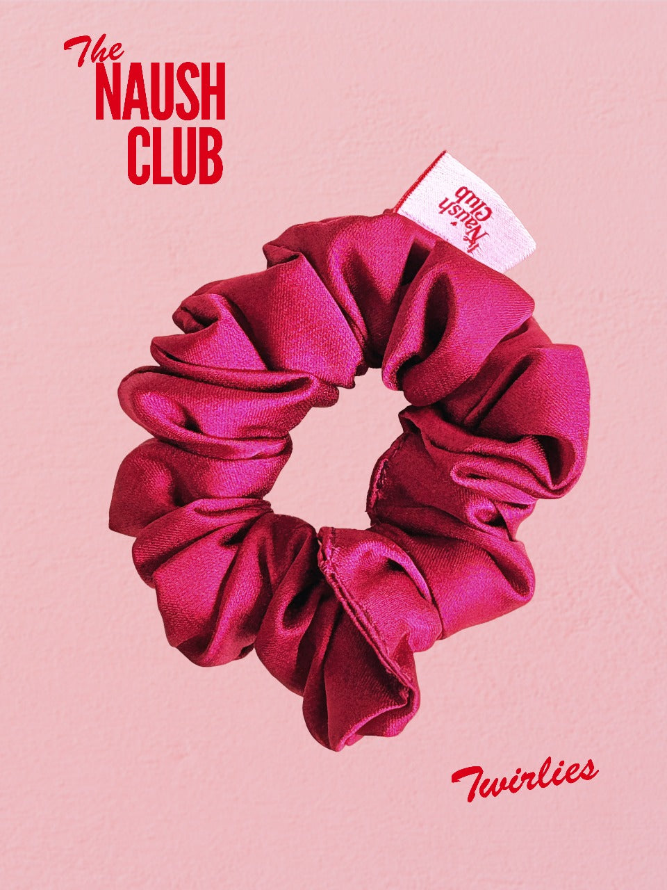 Hot Fuchsia Satin Twirlie Scrunchie | Bright Neon Hair Tie | Bold Trendy Accessory for Parties & Everyday Styling