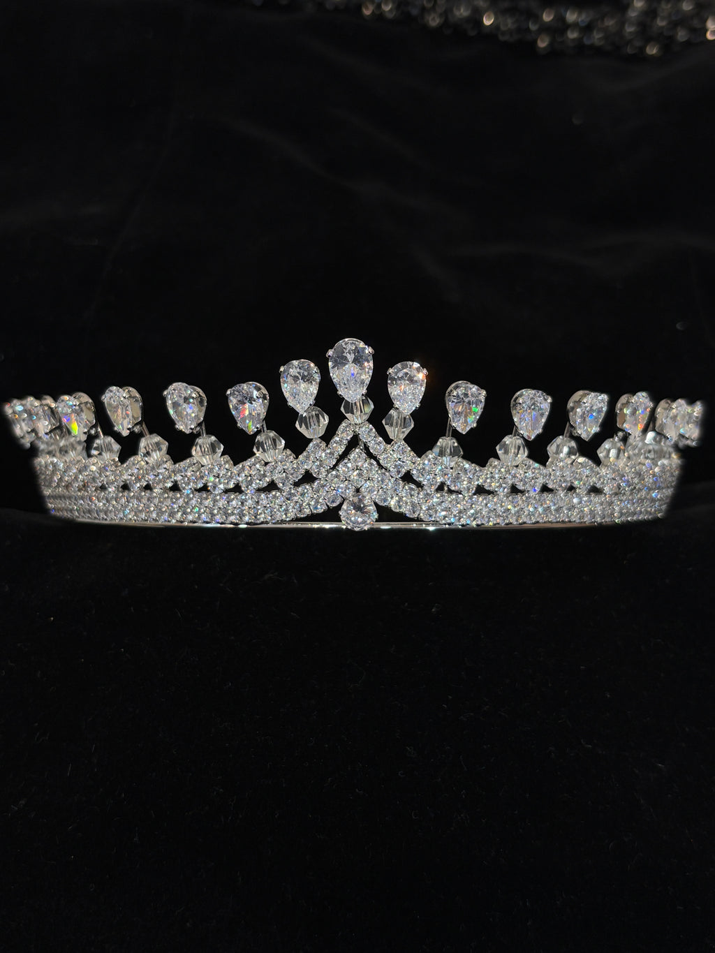 Silver Rhinestone Wedding Crown | Delicate Crystal Wedding Crown for Brides | Elegant Bridal Prom Wedding Headpiece | Lightweight Princess Wedding Crown | Slim Sparkling Wedding Hair Accessory | Royal Pageant Wedding Crown| Zircon-Embellished