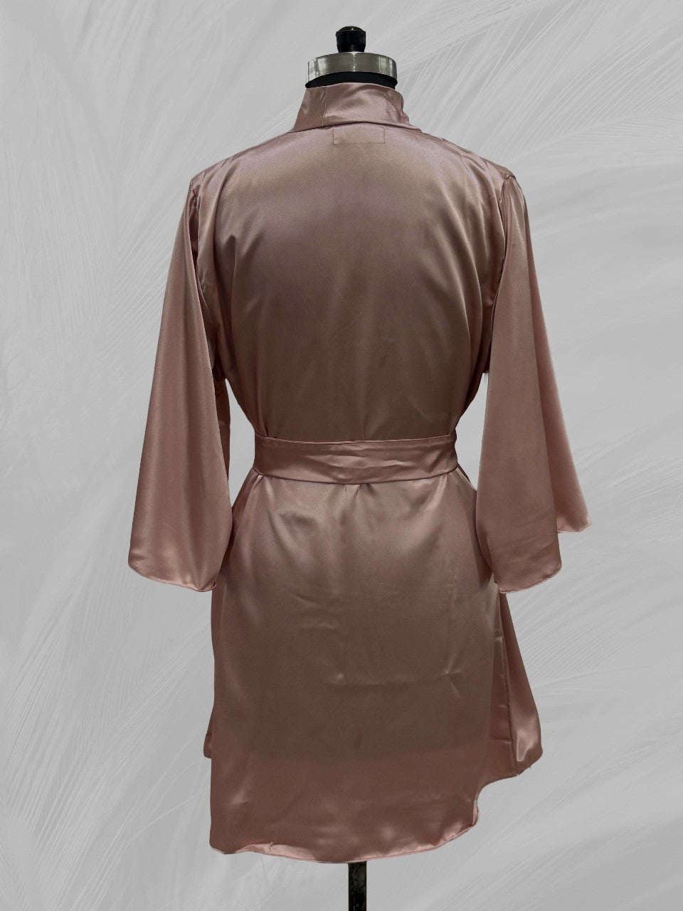 Bridesmaid Satin Robe – Rose Gold| No Print ( plain) | Soft Silky Short Bridesmaid Getting Ready Robe | Wedding Morning & Pre-Ceremony Photography