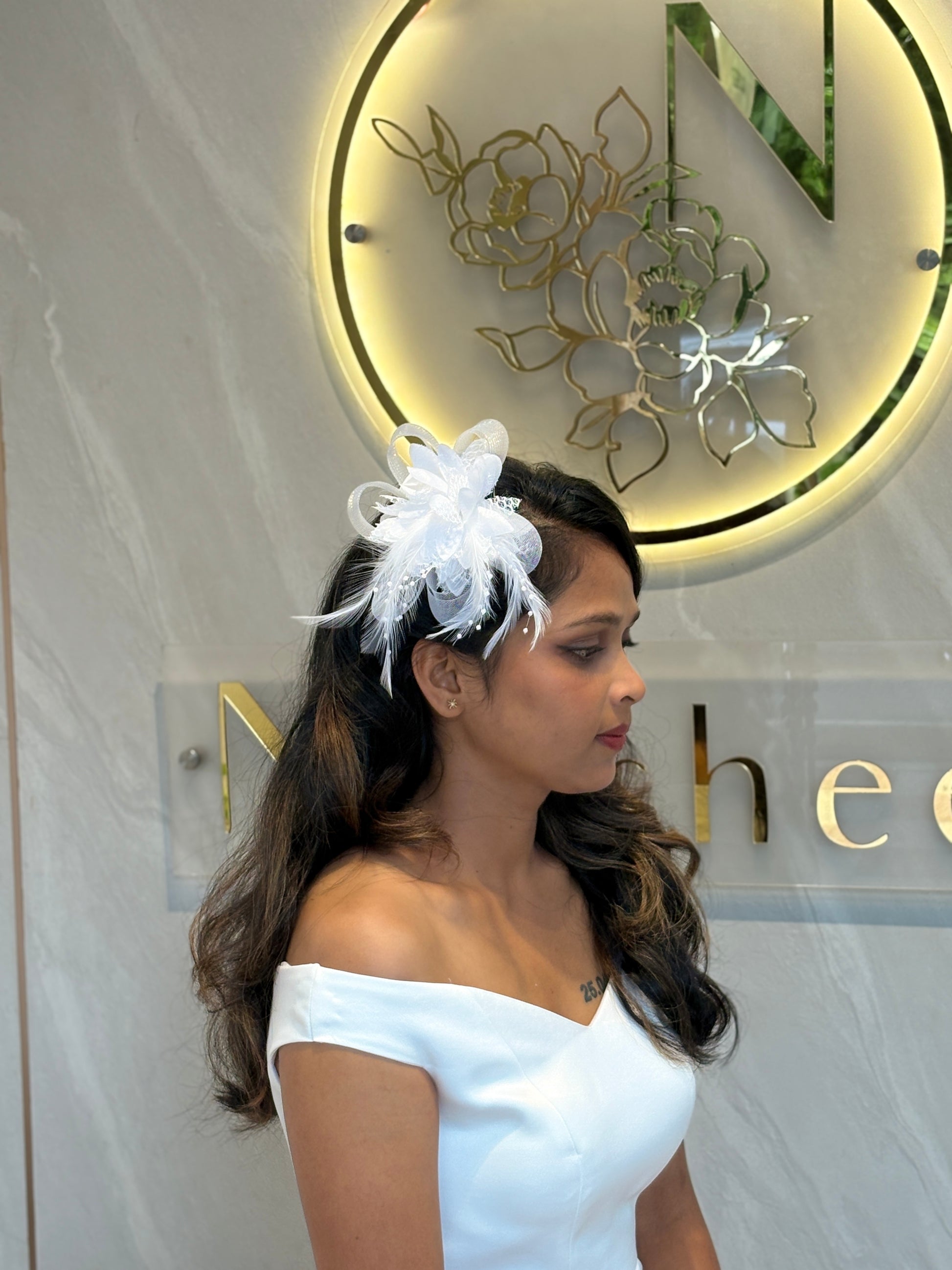 Elegant Fascinator Hat Collection – Teal, White, Cream, Coral, Lavender, Navy Blue, Yellow, Autumn Rust, Noir Allure & Burgundy Bliss | Stylish Feather & Netting Headpieces for Weddings, Cocktail Parties, and Formal Occasions