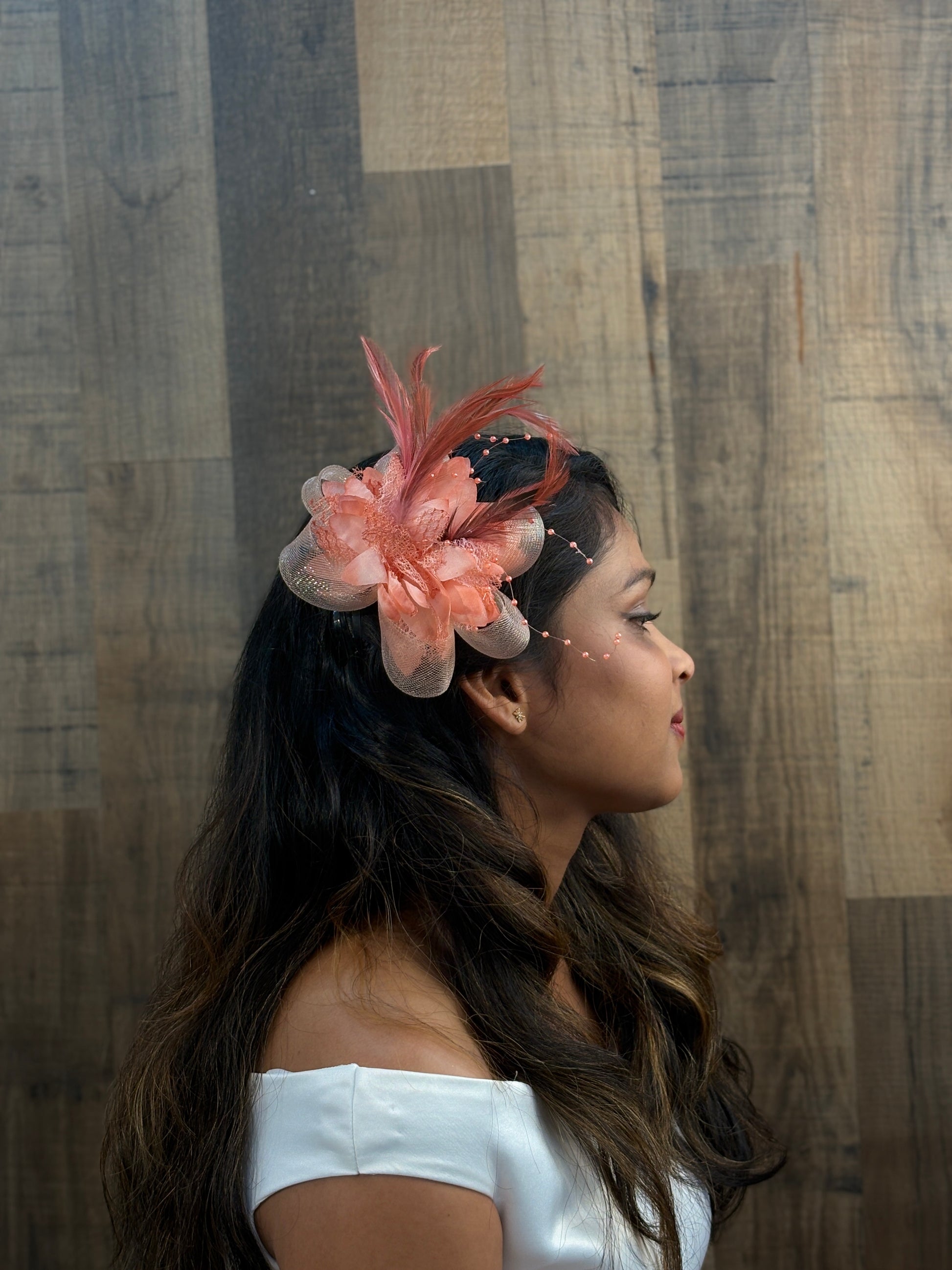 Elegant Fascinator Hat Collection – Teal, White, Cream, Coral, Lavender, Navy Blue, Yellow, Autumn Rust, Noir Allure & Burgundy Bliss | Stylish Feather & Netting Headpieces for Weddings, Cocktail Parties, and Formal Occasions