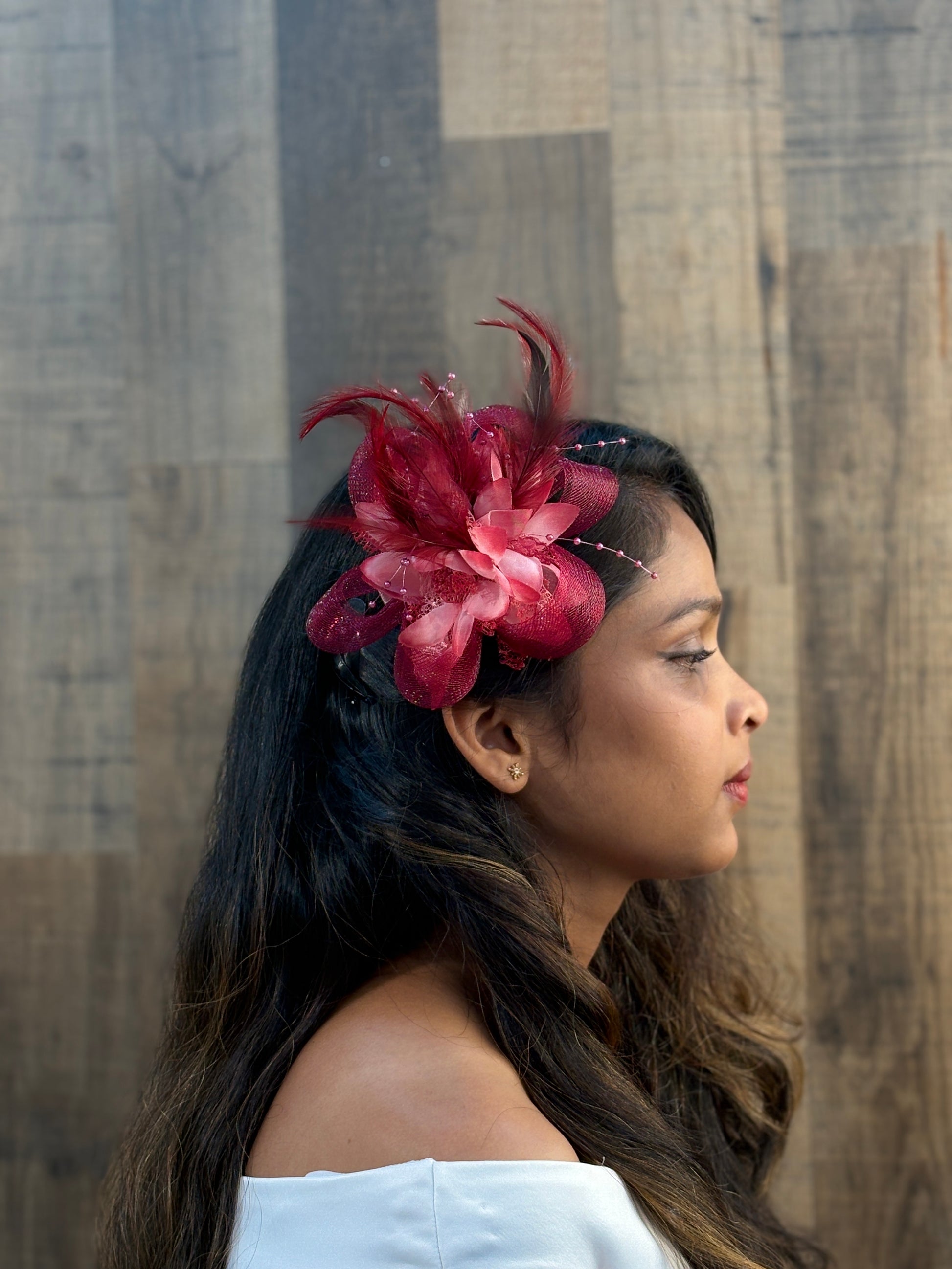 Elegant Fascinator Hat Collection – Teal, White, Cream, Coral, Lavender, Navy Blue, Yellow, Autumn Rust, Noir Allure & Burgundy Bliss | Stylish Feather & Netting Headpieces for Weddings, Cocktail Parties, and Formal Occasions