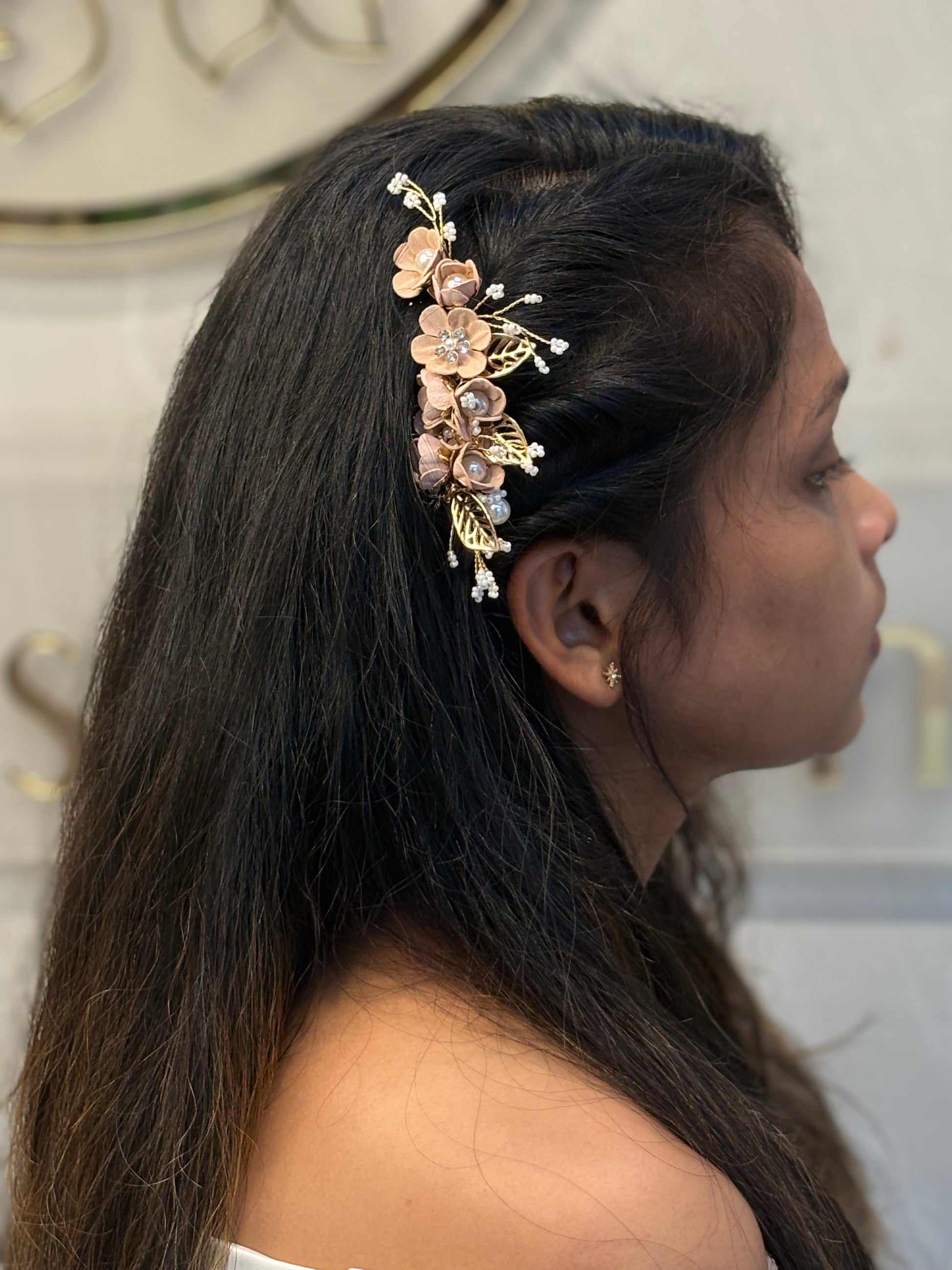 Petal Cluster Crystal Hair Comb | Elegant Floral Hairpiece for Brides & Bridesmaids | Side Comb for Waves, Buns & Braids