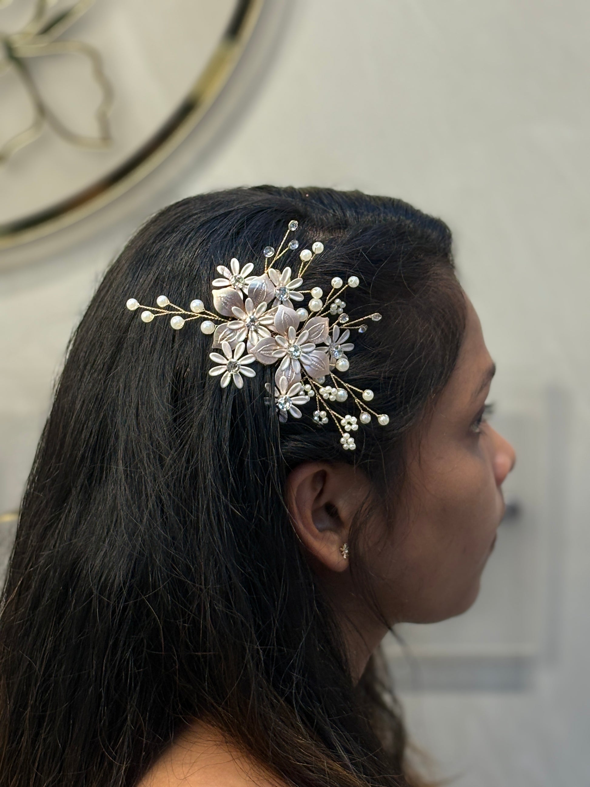 Mini Crystal Sprig Hair Comb | Dainty Hairpiece for Everyday Glam & Party Looks | Subtle Sparkle for Buns & Twists