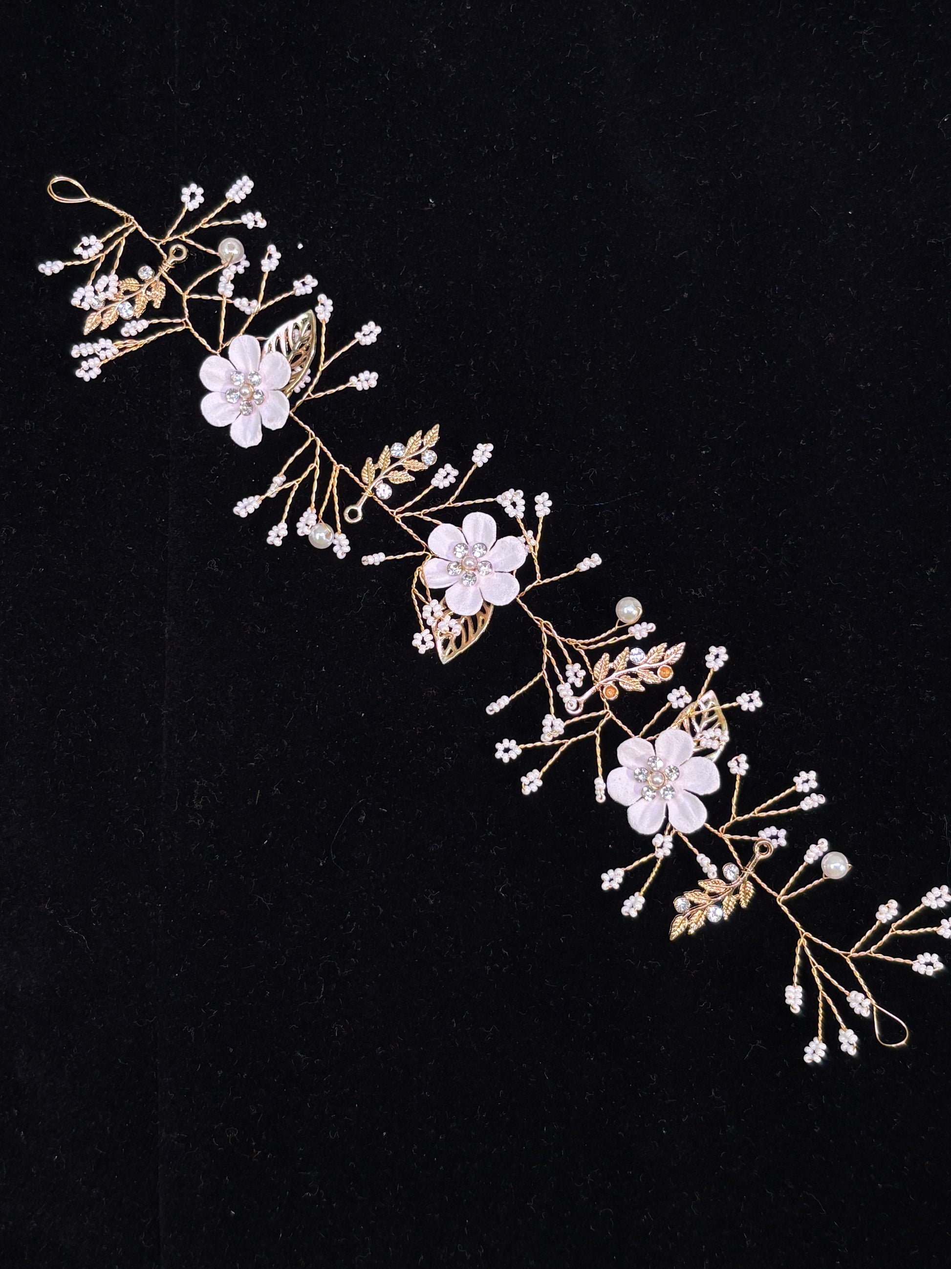 Blush Garden Bloom Hair Comb – Romantic Pink Crystal Bridal Hairpiece | Floral Hair Accessory for Bridesmaids | Pastel Wedding Comb | Elegant Spring Hair Vine