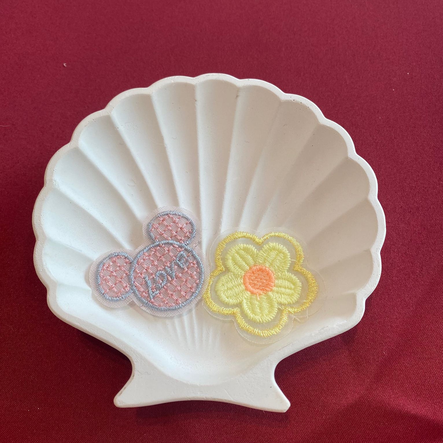 Bunny- flower patch | pink and yellow | knitted patches | flower |bunny |duo | cute and aesthetic| Non-Ironable | Glue/Sew On