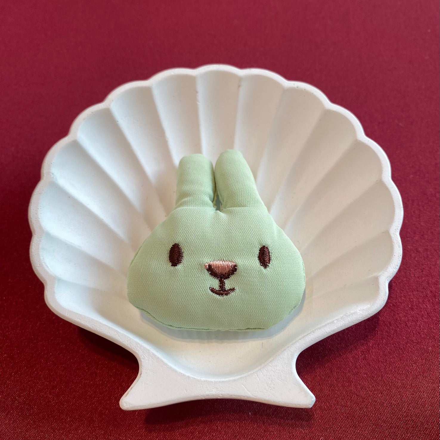 Mint Bunny Head | Soft Plush Rabbit Patch | Pastel Green Bunny Embellishment | Kawaii Sewing Accessory | mint