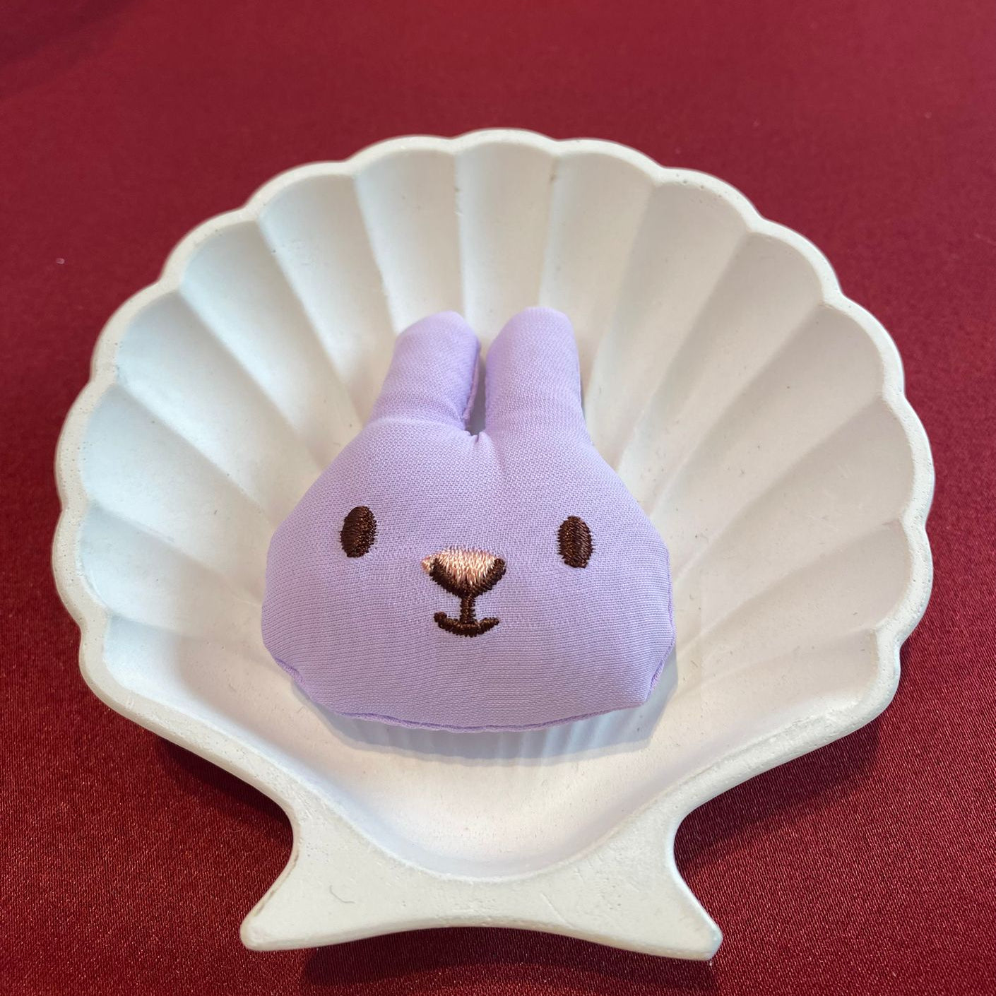 Lavender Bunny Patch |Soft Plush Rabbit with Embroidered Face | Kawaii Pastel Patch