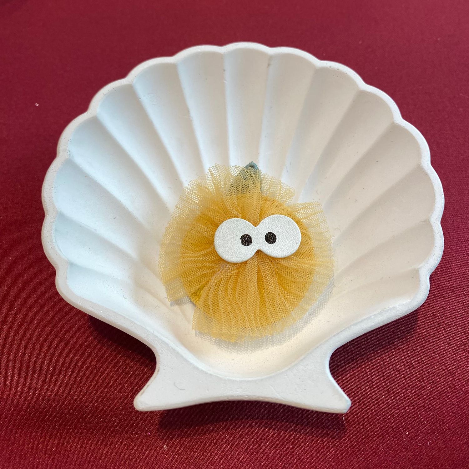 Yellow Poof Patch with Googly Eyes – Fun and Fluffy Tulle Patch for Kids | Silly Kawaii Monster Patch