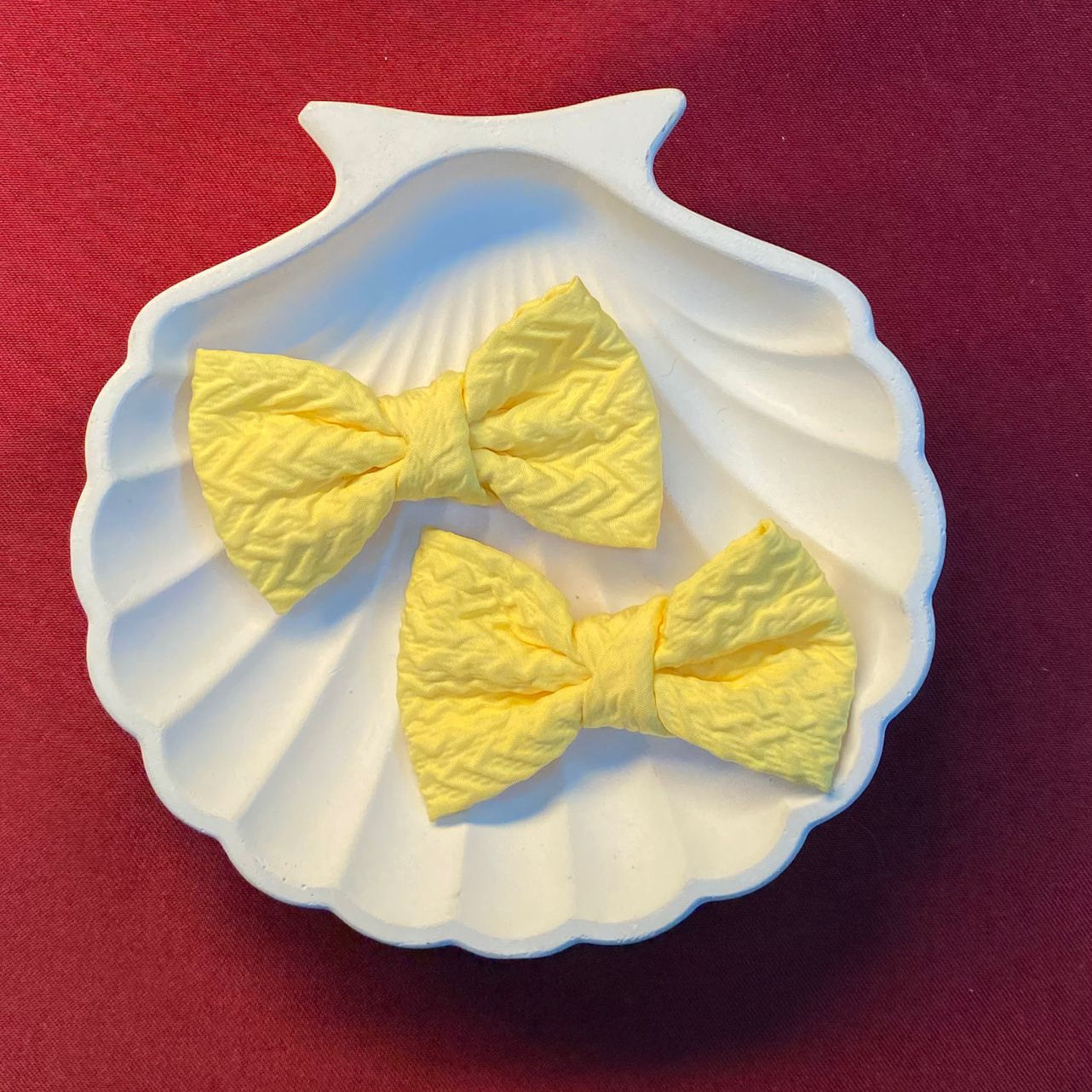 Sunshine Yellow Mini Bows | Textured Cotton Ribbon | Cheerful & Playful Style | Bright Craft Accessories