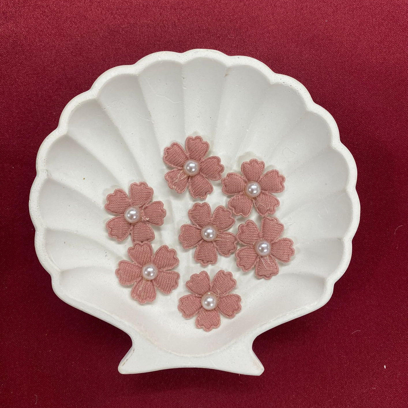 Pink bunch patches | pink flowers | white bead | pearl center | patches | pack of all| cute and aesthetic |