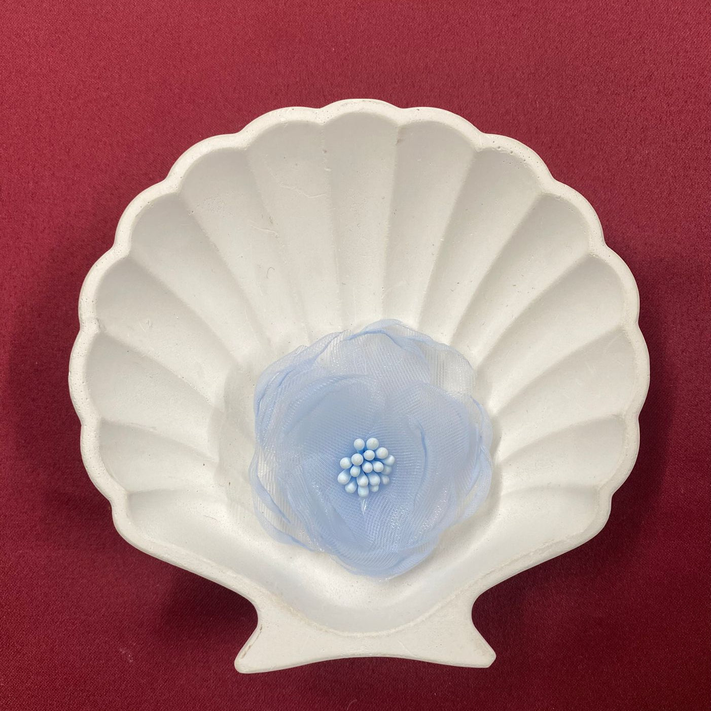 Light Blue Mesh Blossom Pin | Elegant Sheer Flower | Pearl Cluster Center | Dreamcore Hair Accessory | Balletcore Chic