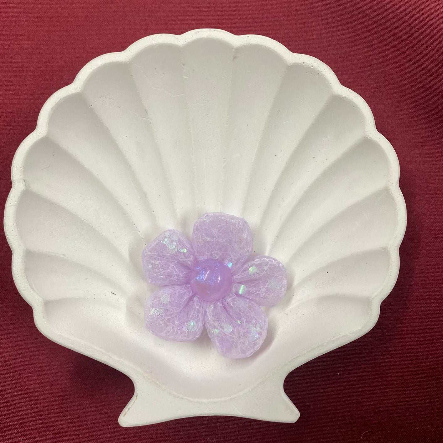 Iridescent Lilac Sequin Flower | Glitter Fairycore Hair Clip | Puffy Organza Petals | Magical Garden Glam | Mermaidcore