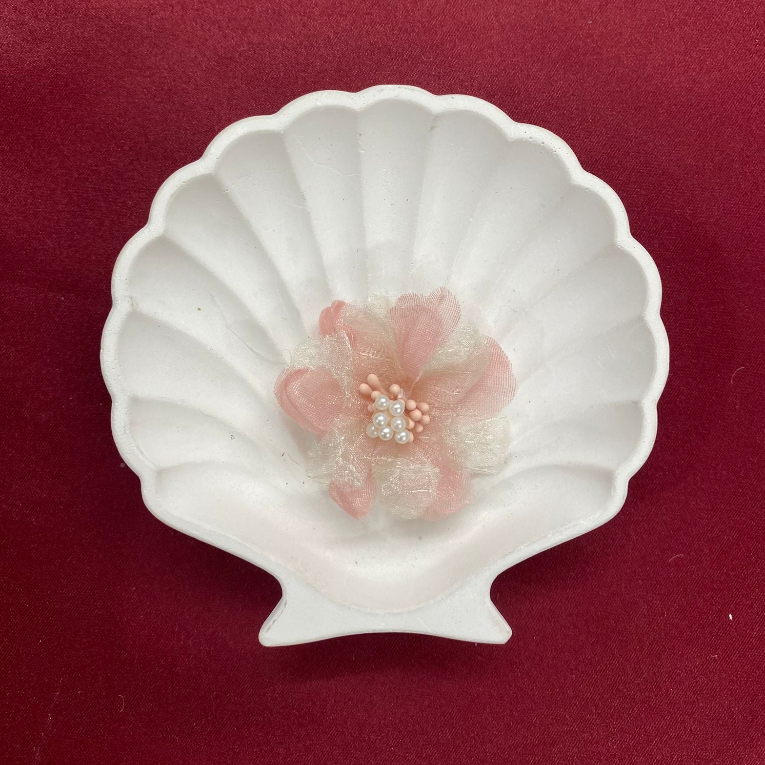 Blush Pearl Tulle Bloom | Soft Pink & Cream Layers | Delicate Pearl Cluster | Ethereal Flower | Graceful and Romantic