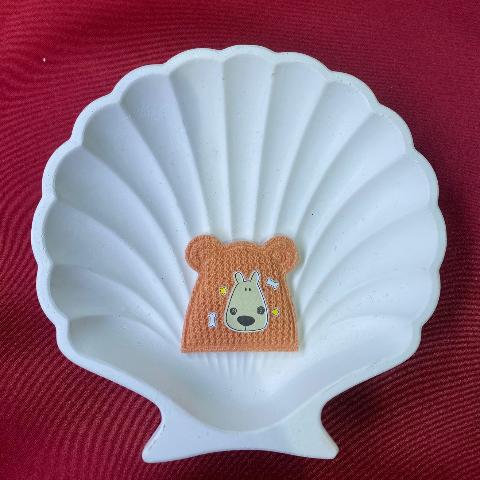 Bear Head with Dog Print Patch Playful Bear Patch | Embroidered Cartoon Animal | Dog Face & Bone Design | Whimsical & Fun Appliqué| Non-Ironable | Glue/Sew On