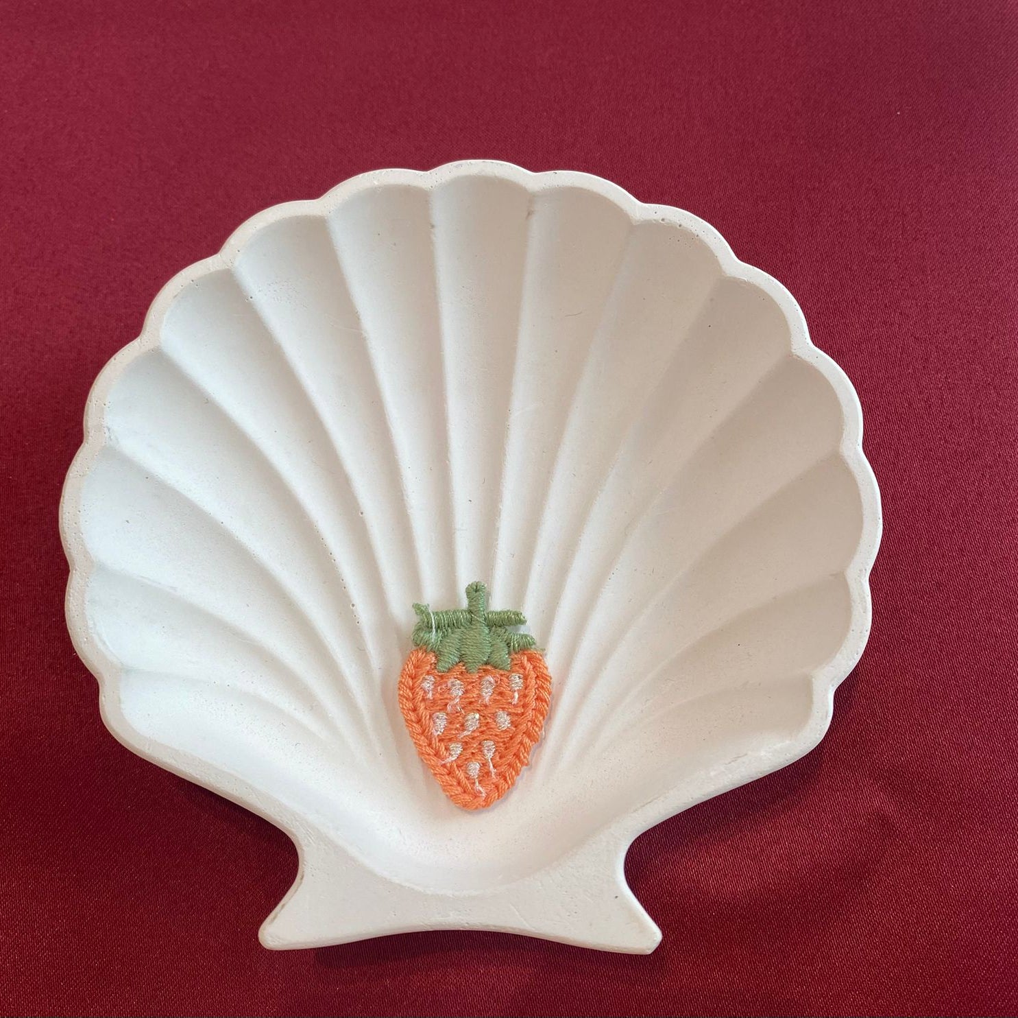 Orange Strawberry Patch | Cute Embroidered Fruit Accent | Cottagecore Vibes | Summer Berry Motif| Non-Ironable | Glue/Sew On