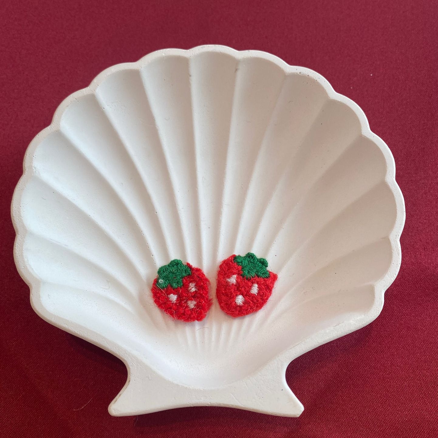 Classic Strawberry Patch Duo | Red Berry Appliques with White Dots | Kawaii & Vibrant | Fairycore Fruit Patch | Sweet Detail for Any Look| Non-Ironable | Glue/Sew On