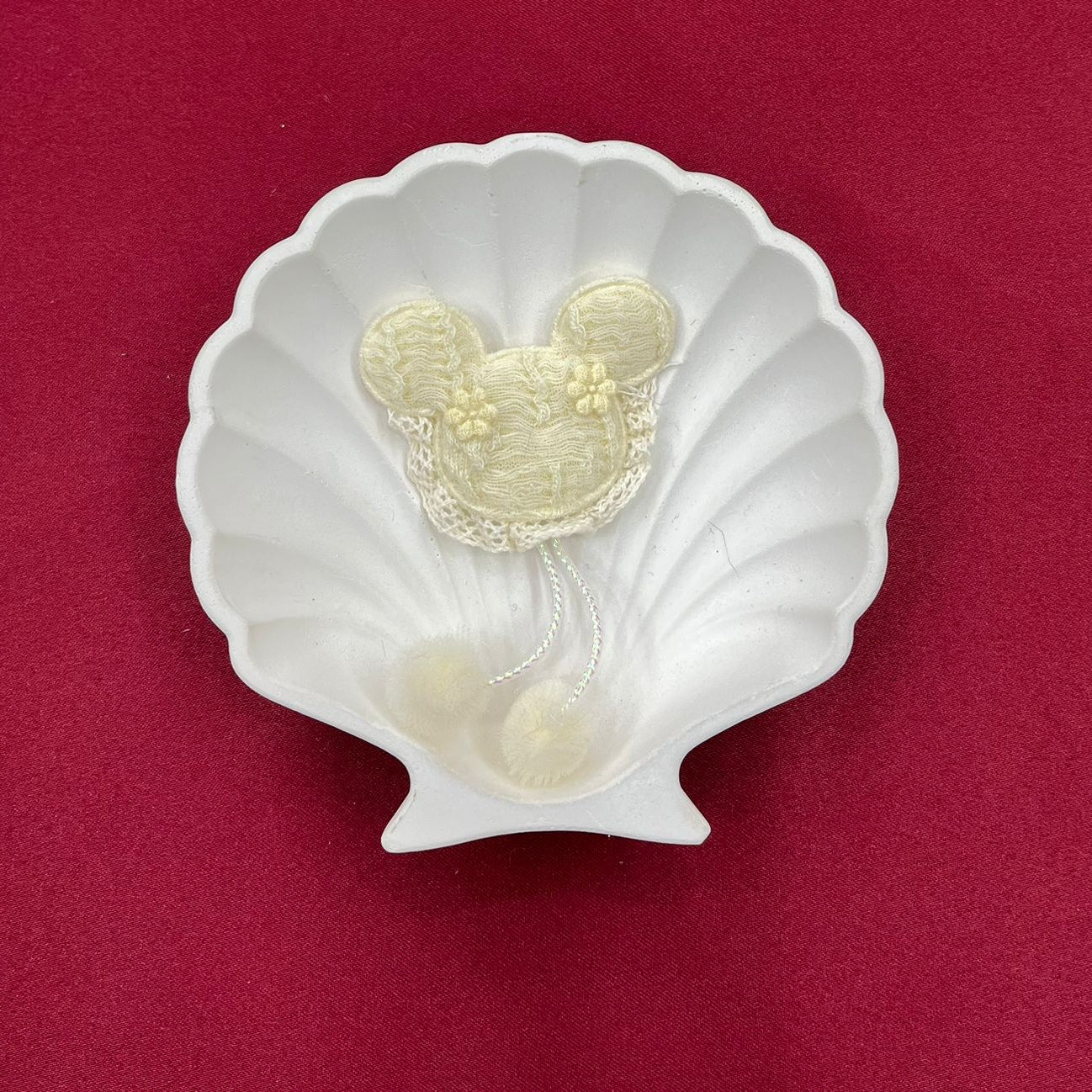 Bear Bonnet Fabric Appliqué | Adorable Embroidered Animal Patch for Crafts | Cream Lace and Floral Accent | Cute DIY Addition for Baby Projects & Decor| Non-Ironable | Glue/Sew On