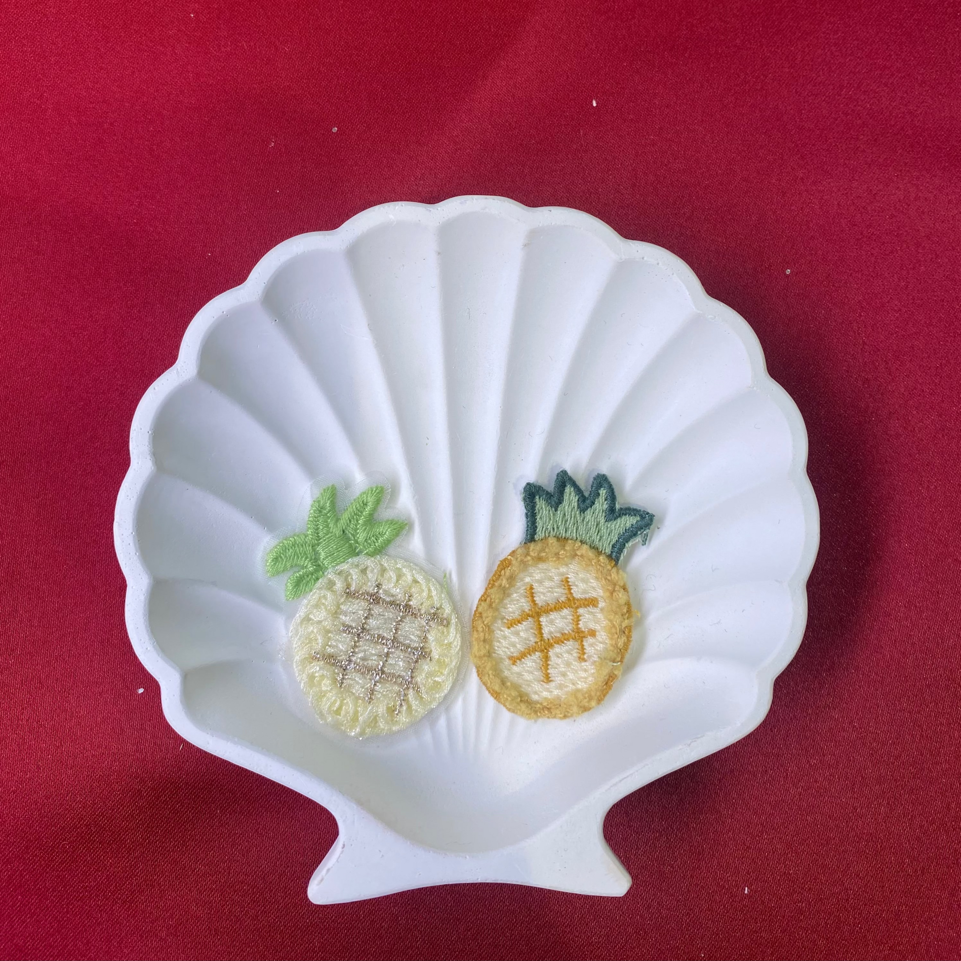 Twin-pine patch | yellow patch|duo| pineapples| crocheted pineapples| cute and aesthetic| patches| Non-Ironable | Glue/Sew On