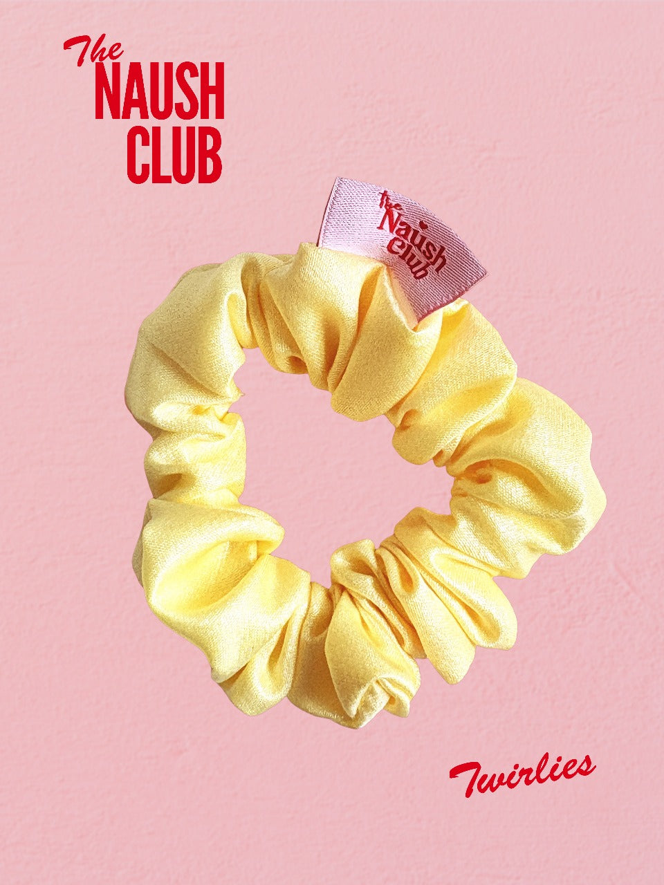 Lemon Yellow Satin Twirlie Scrunchie | Sunny Hair Tie for Playful Looks | Soft Pastel Hair Accessory