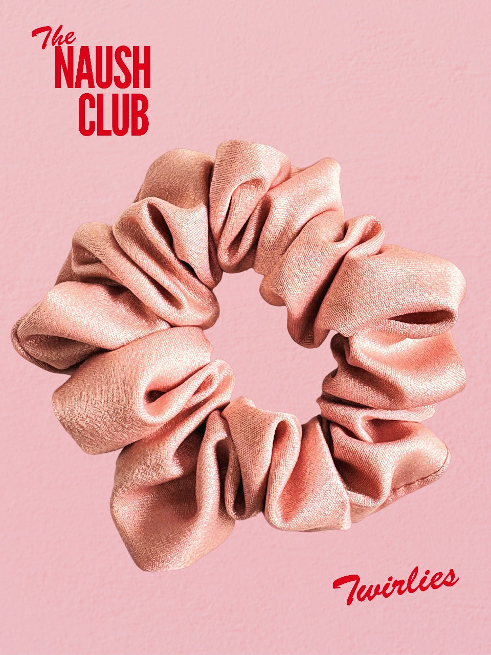 Peach Pink Satin Twirlie Scrunchie | Fun Summer-Inspired Hair Tie | Cute Aesthetic Hair Accessory for Daily Styling