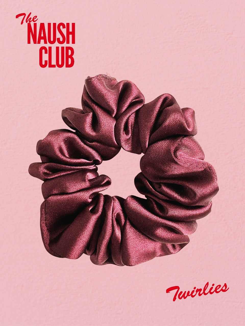 Deep Wine Satin Twirlie Scrunchie | Bold Elegant Hair Tie | Classy Statement Accessory for Parties & Everyday Looks