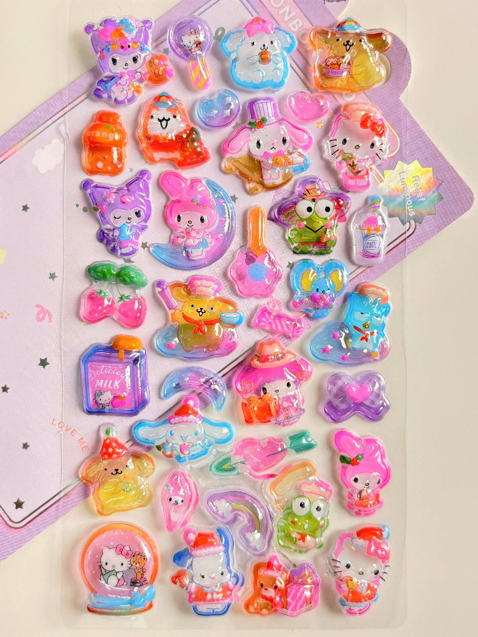 Sanrio Puffy Sticker Sheet | Hello Kitty, My Melody, Cinnamoroll, Keroppi & Friends in Kawaii 3D Stickers | Journals, Scrapbooks & Collectibles