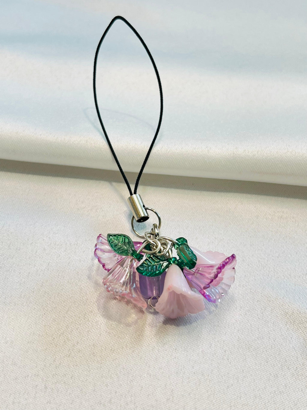 Whisper Petal Charm | Pastel Pink Flower Cluster Keychain | Lightweight Resin Charm for Phones | pink flower