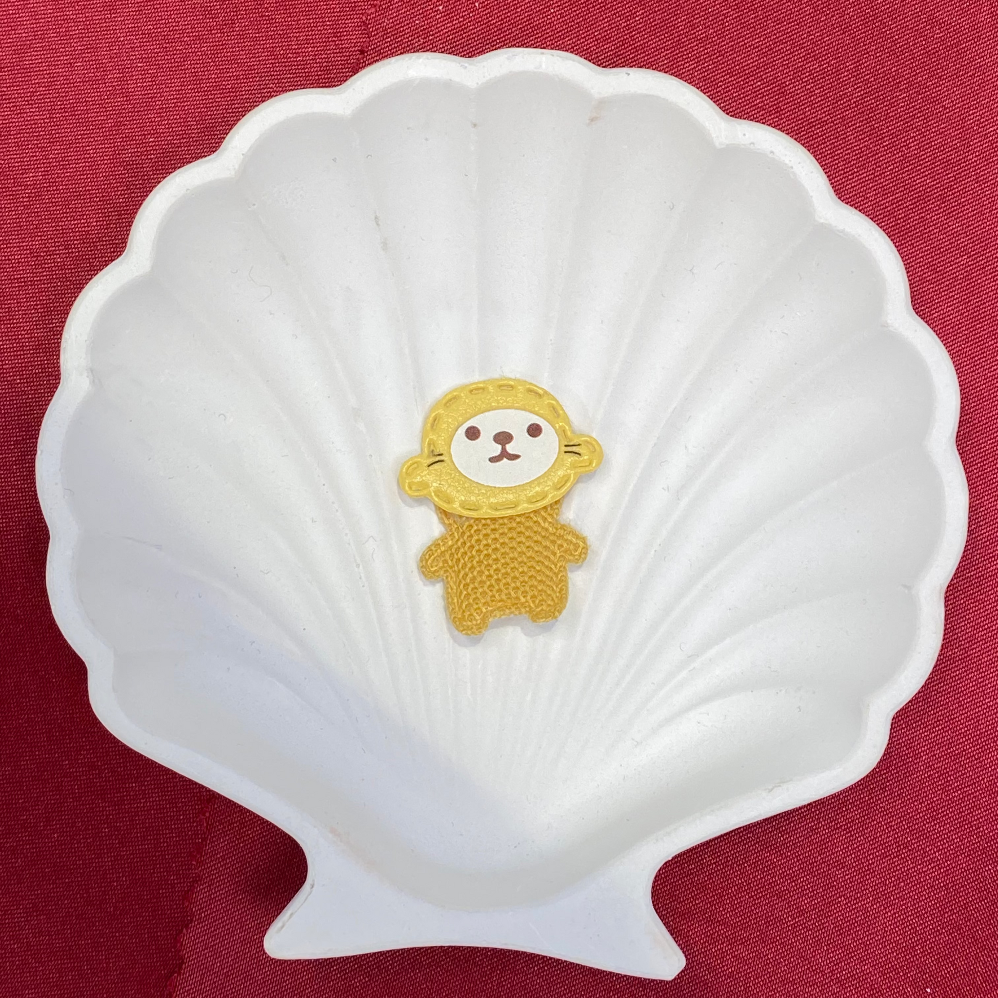 Golden Teddy Charm Button | Whimsical Craft Embellishment | Fabric Patch| Yellow|Cute and fun| Non-Ironable | Glue/Sew On